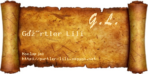 Gürtler Lili névjegykártya